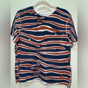 Tory Burch Embroidered striped logo tee NWOT